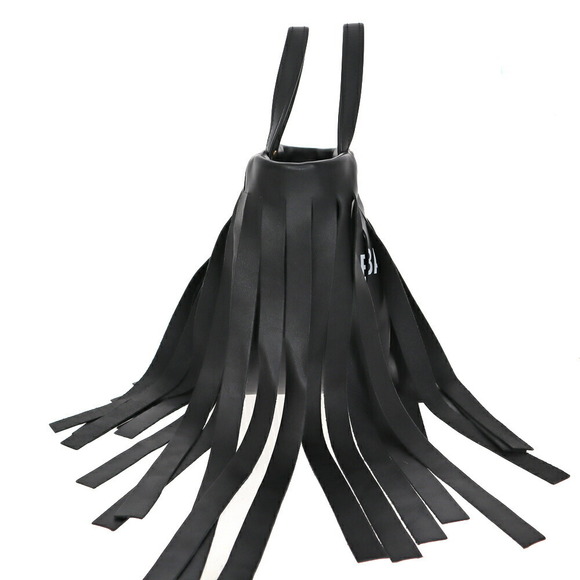 Balenciaga Laundry Cabas Bag Black Handbag Shoulder Logo Fringe Leather - Picture 3 of 9